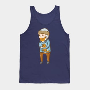 Van Gogh with a Cat Tank Top